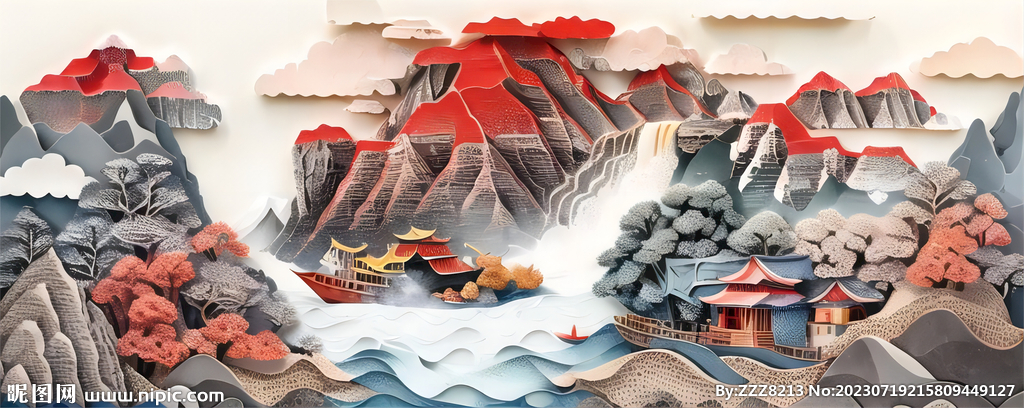 立体山水画