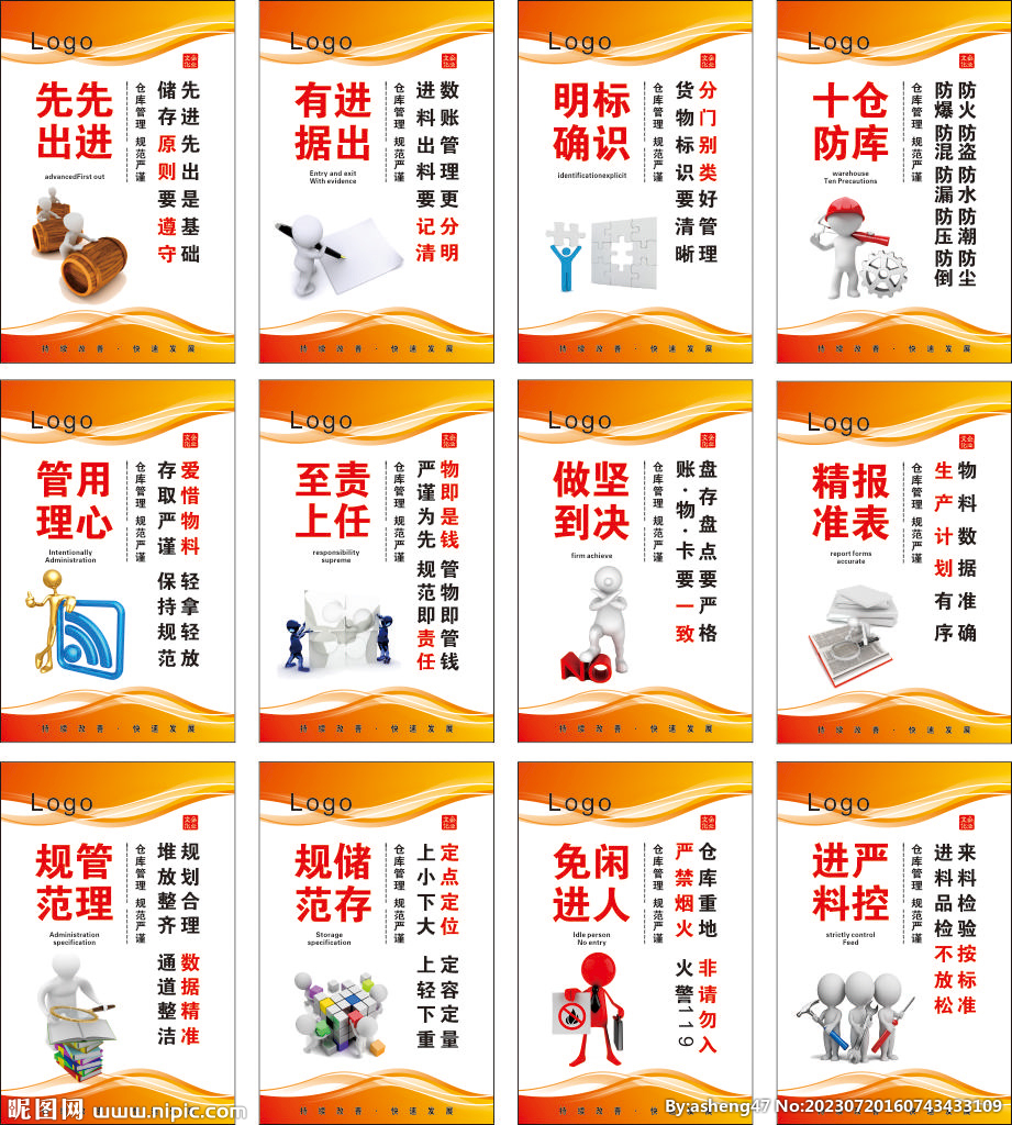 企业仓库管理标语库房安全展板