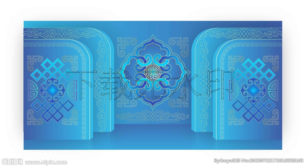 蒙古族背景金色