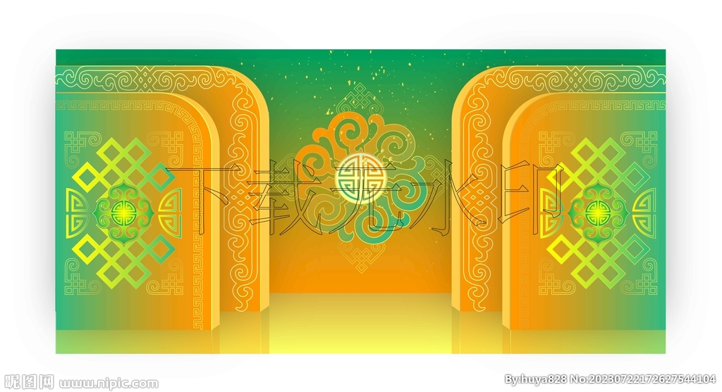 蒙古族背景金色