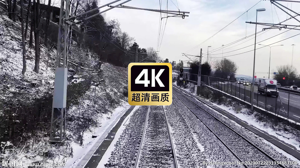冬季户外铁路沿线美景