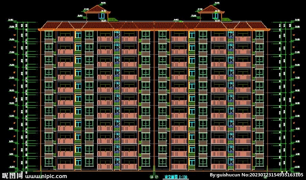 棚户区高层建筑出图