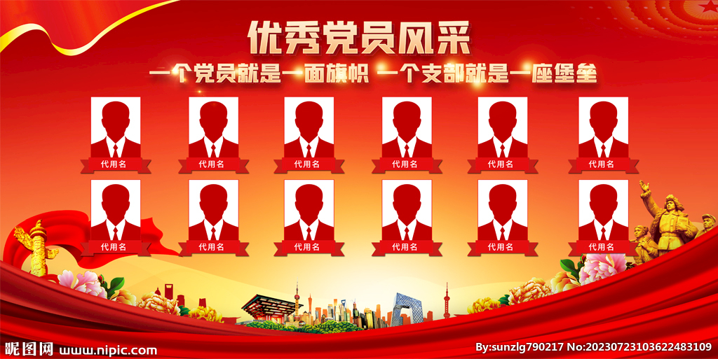 党员风采展板