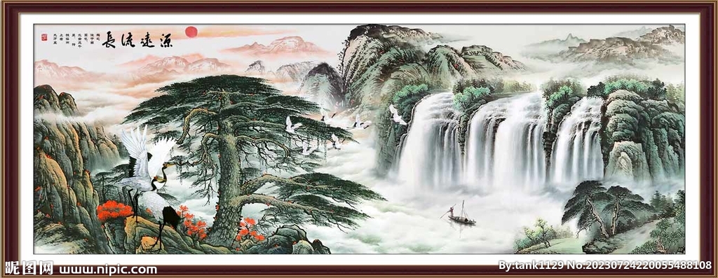 迎客松国画山水