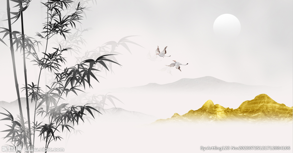水墨竹子背景