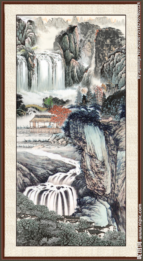 竖幅国画 