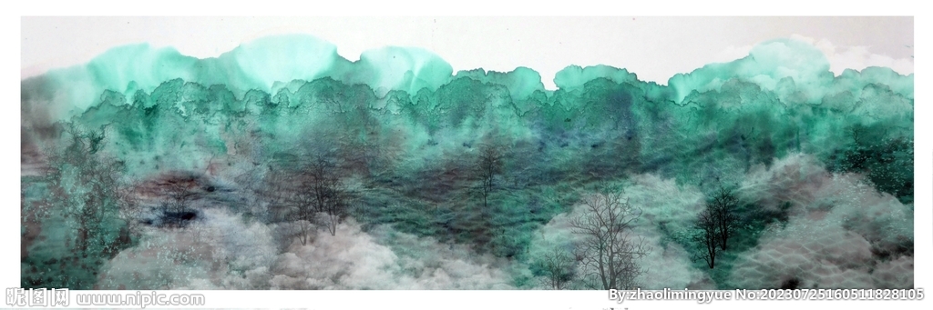 青山绿水抽象艺术画