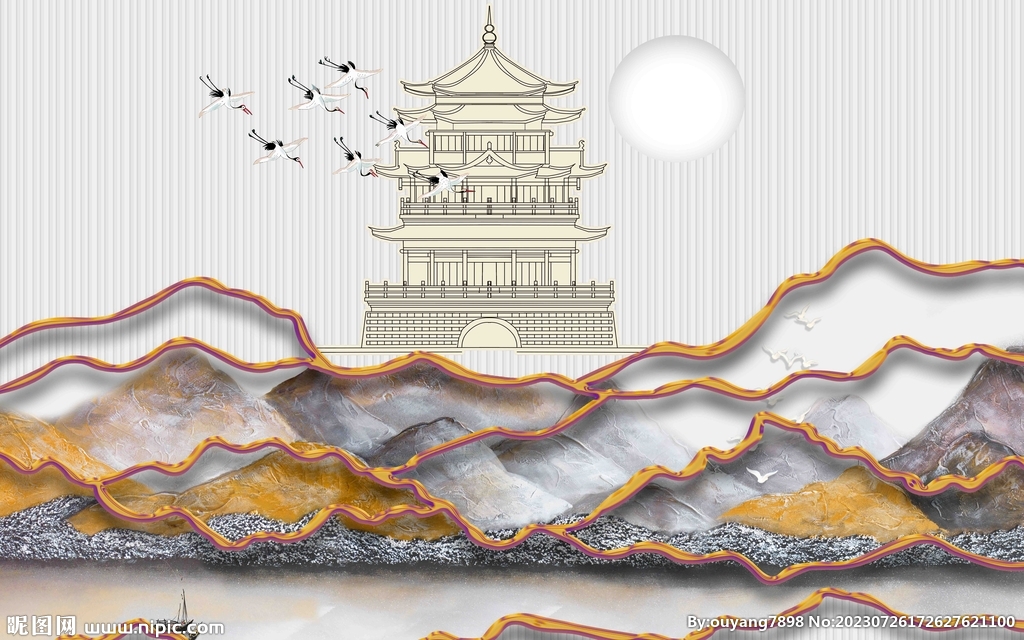 新中式背景墙 