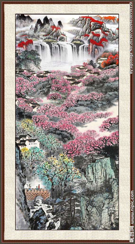 竖幅山水画 