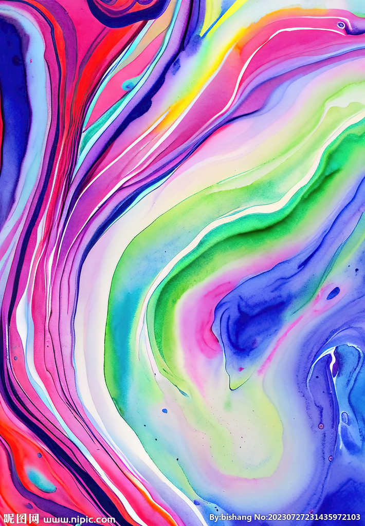 炫彩流体肌理画