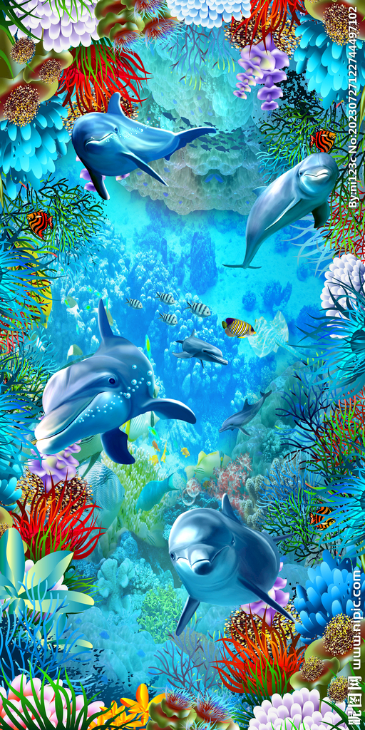 梦幻海底世界星空玄关过道背景墙