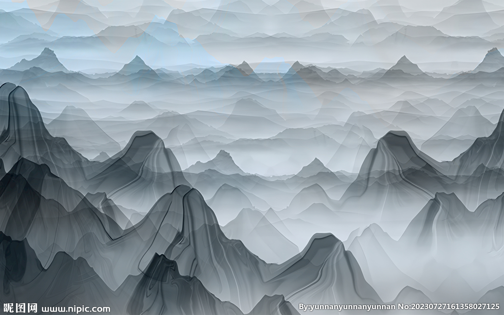 新中式山水画 