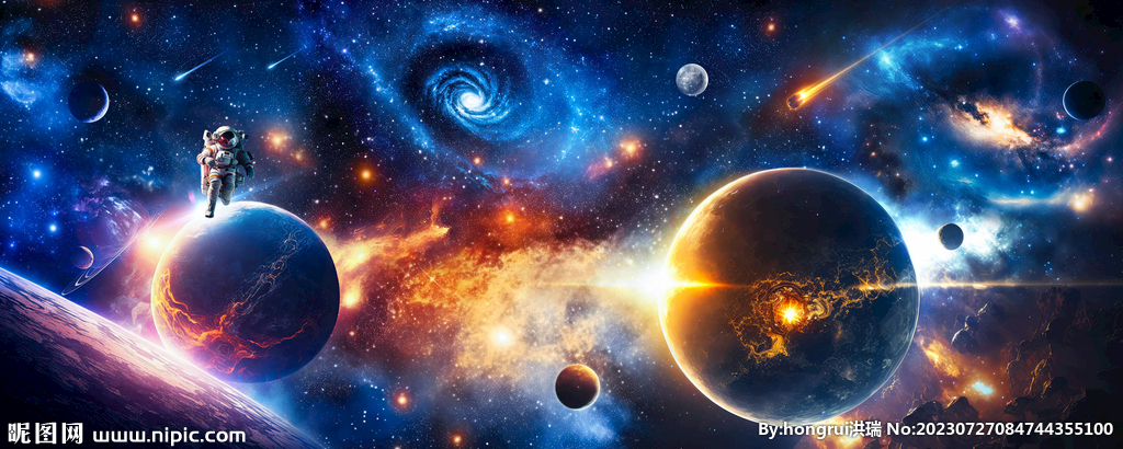 梦幻外太空星球宇宙星空银河背景