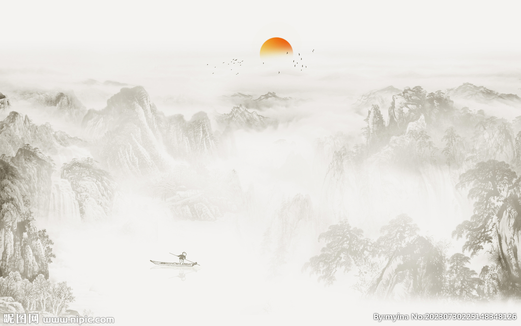 水墨国画山水画