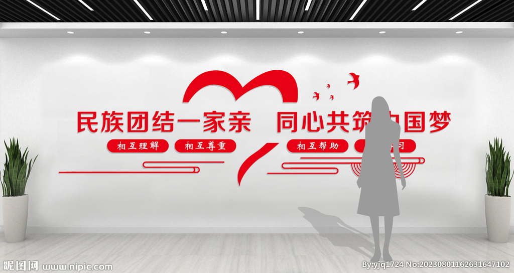 民族团结文化墙宣传牌