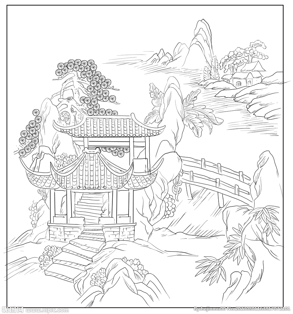公园线描