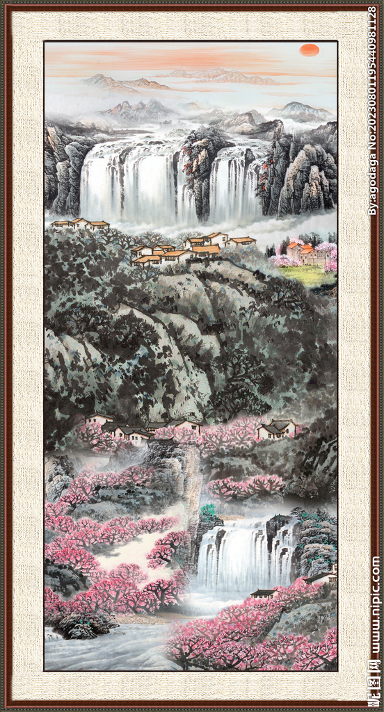 竖幅国画 