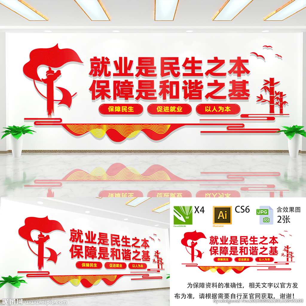 就业保障文化墙