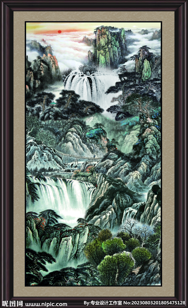 竖幅山水画