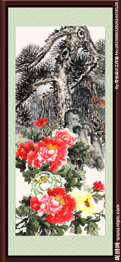 国画牡丹 