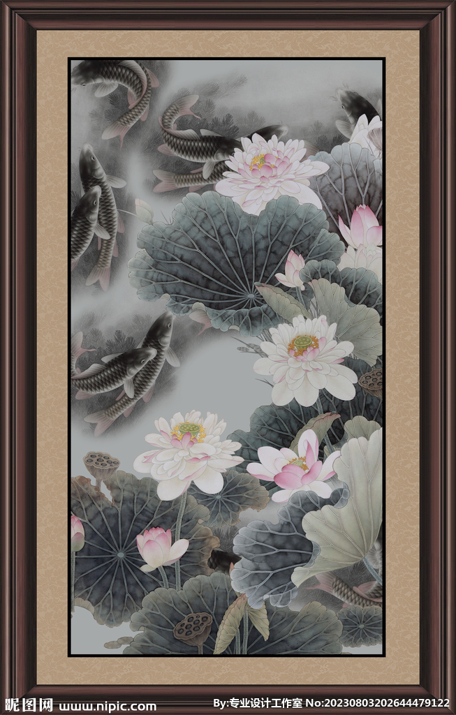 国画荷花 