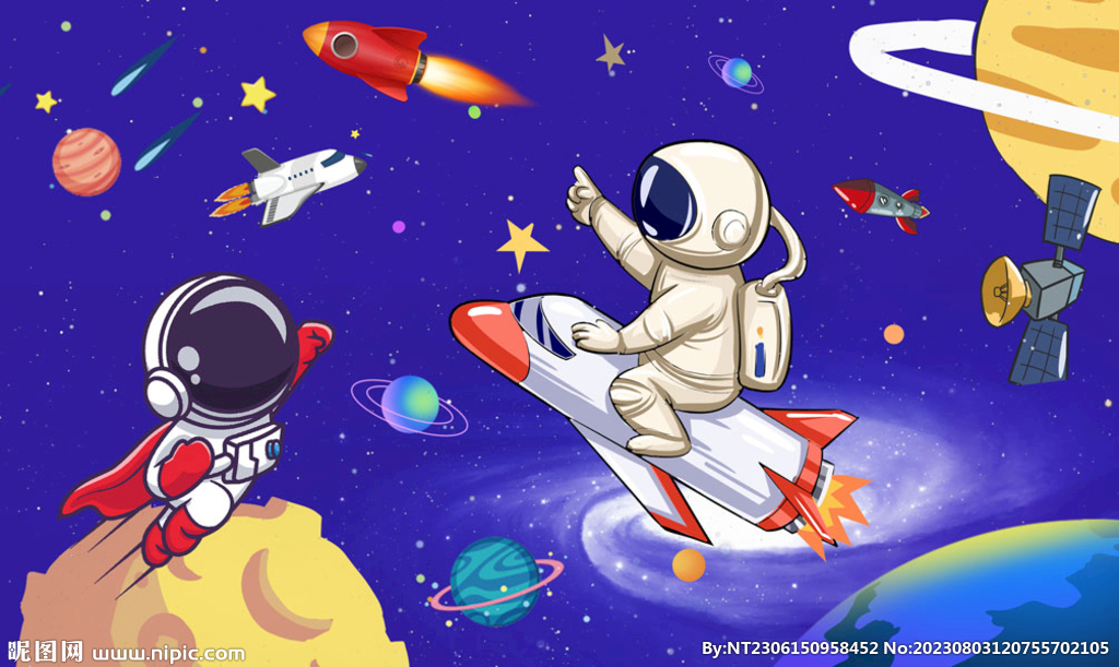 卡通星空宇航员
