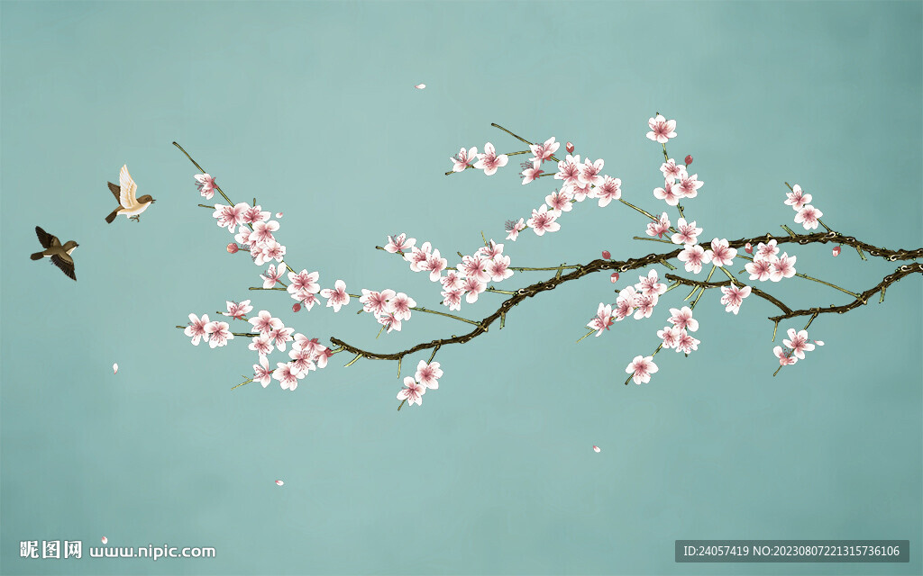 手绘花鸟