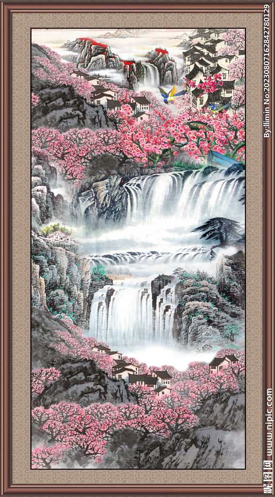 竖幅山水 