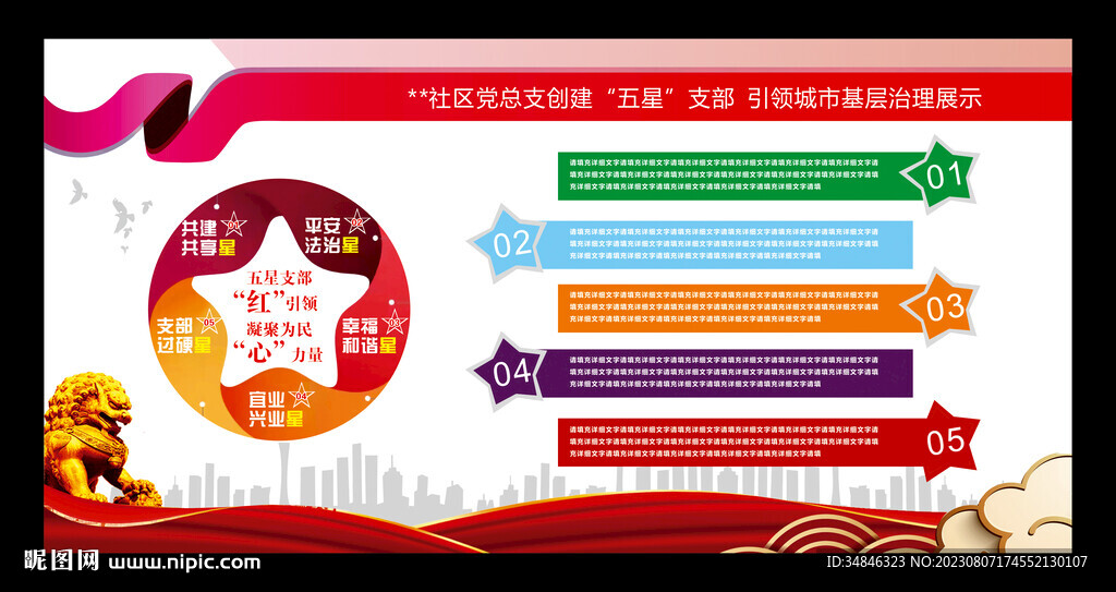 五星支部展板图片
