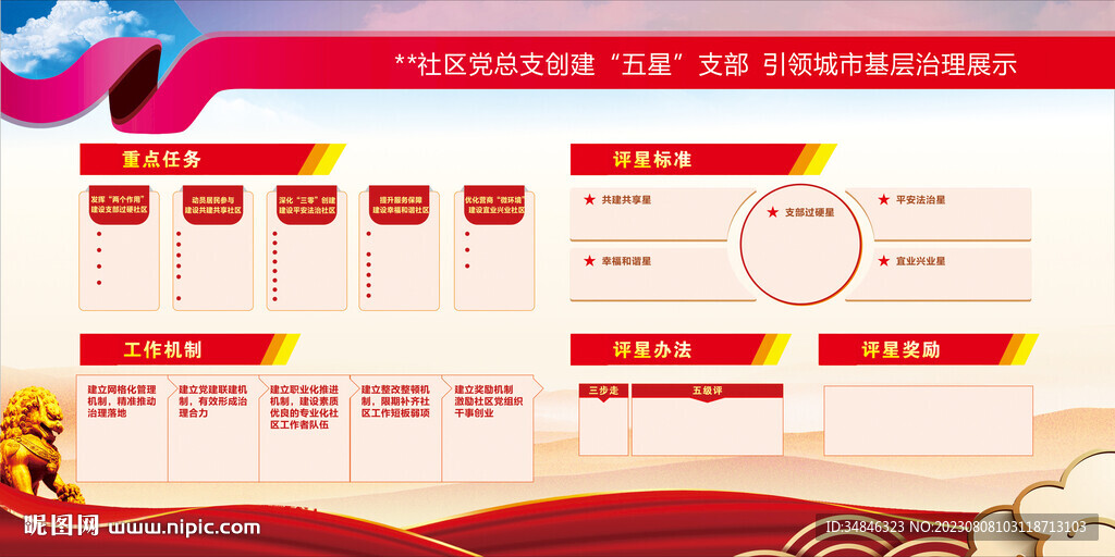 五星支部展板图片