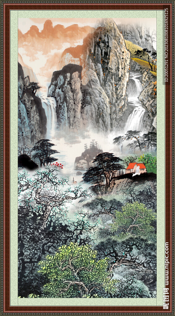 竖幅国画 