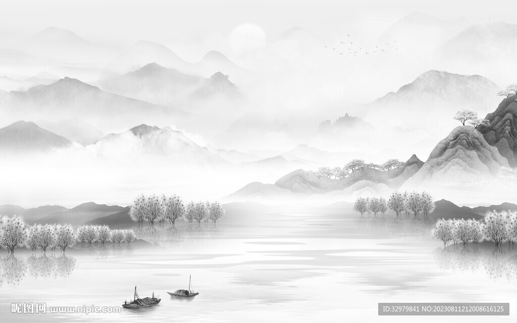 最新 爆款灰色山水 TiF分层