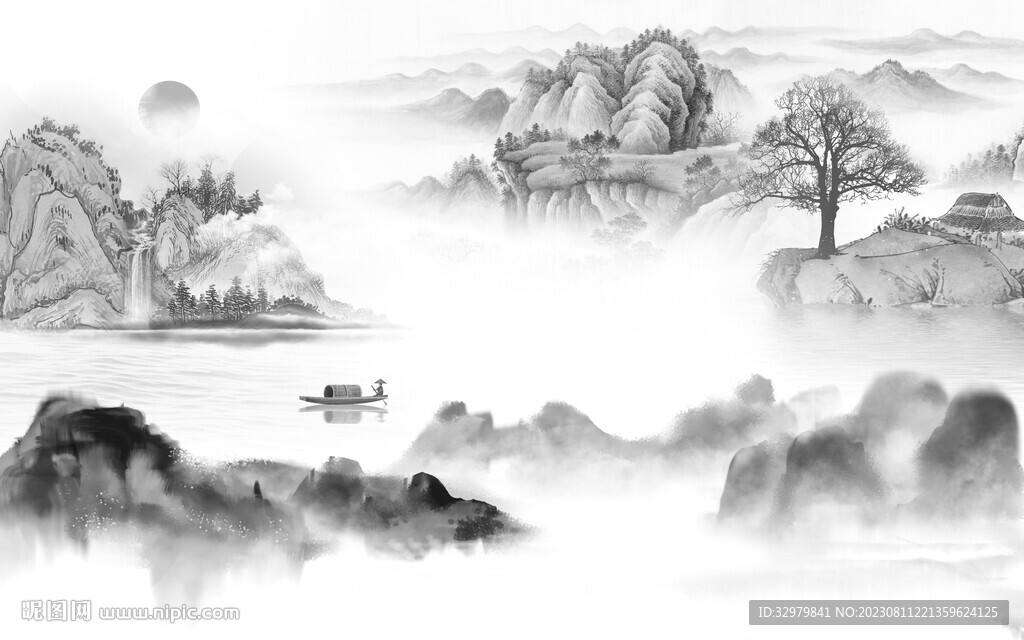 现代 新传灰色山水 TiF分层