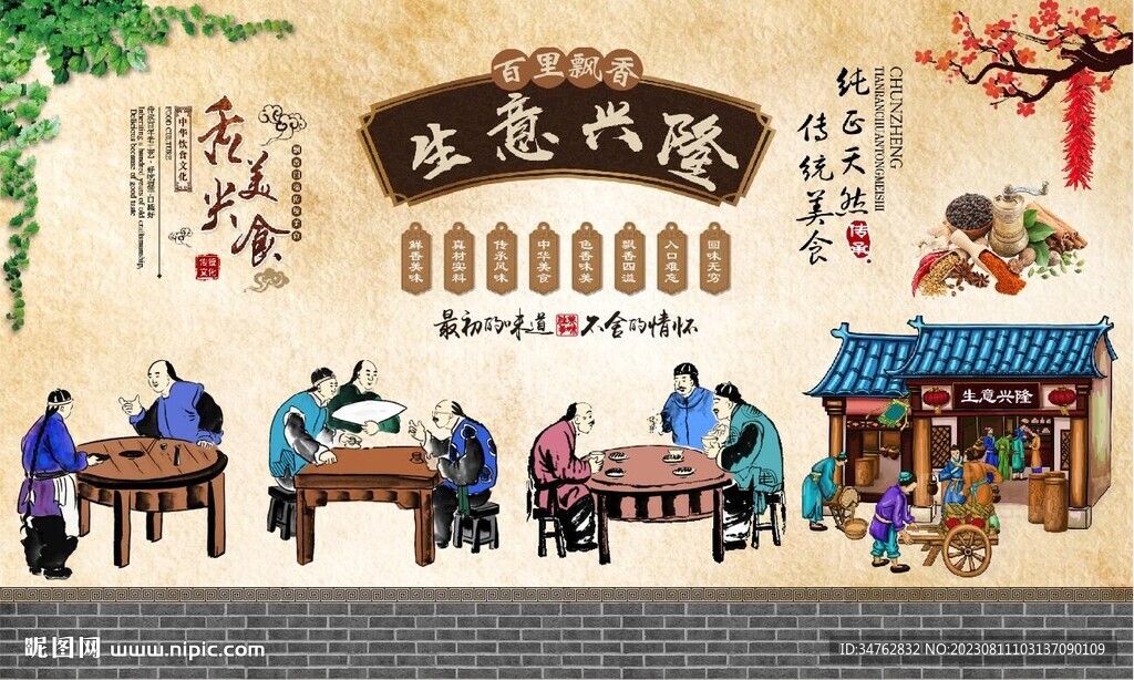 生意兴隆背景