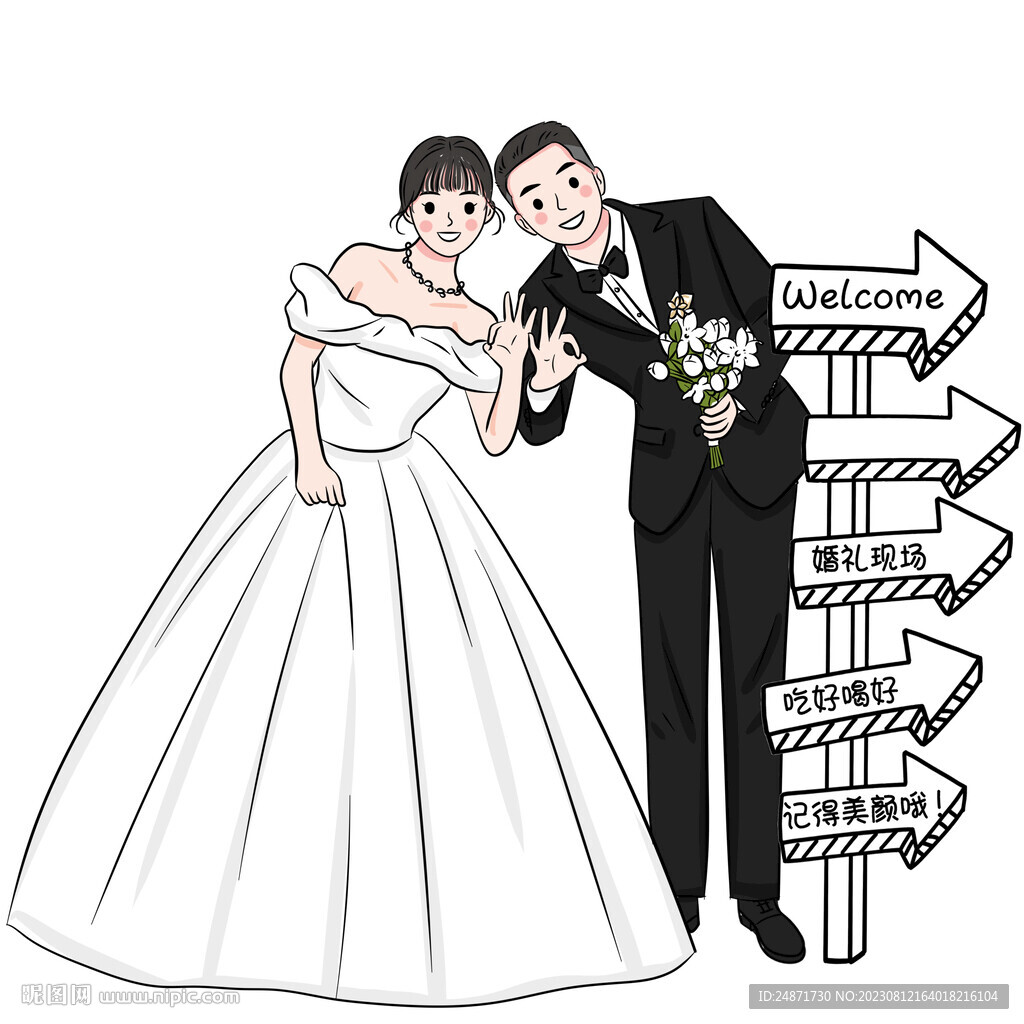 婚礼现场迎宾引导标识