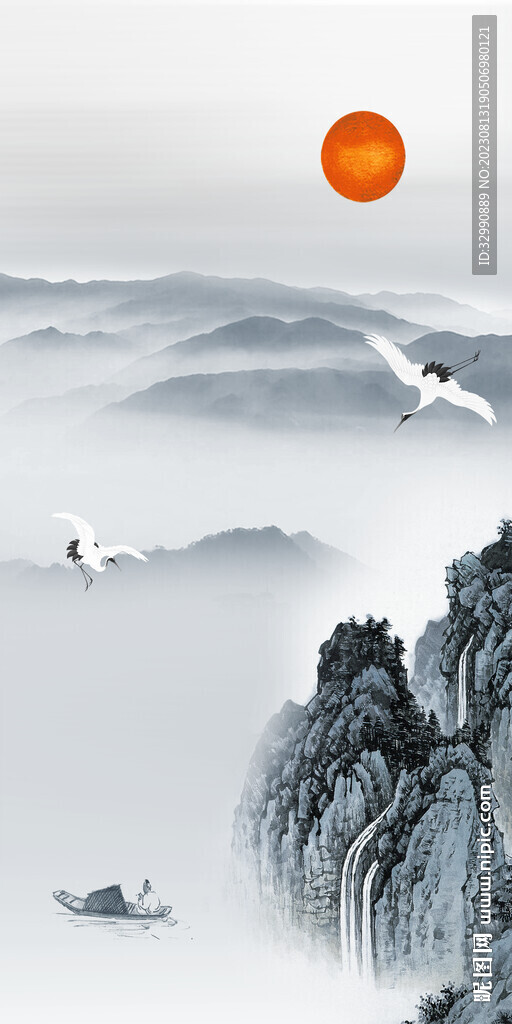 高清 新清晰玄关画 Tif分层