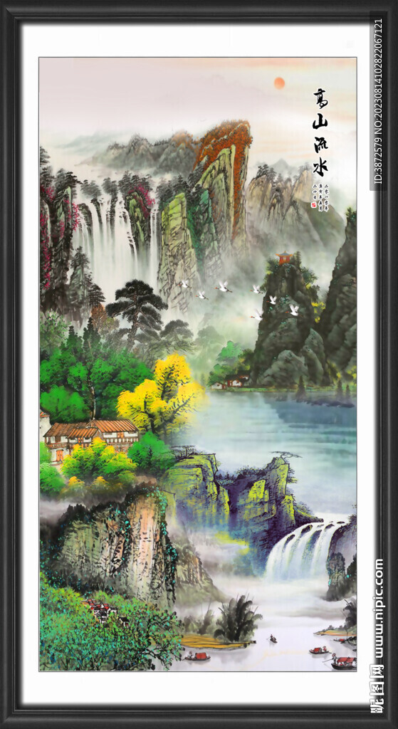 竖幅山水画