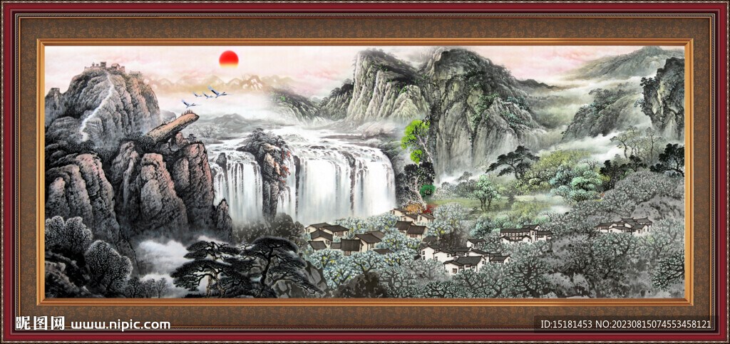 国画山水画 