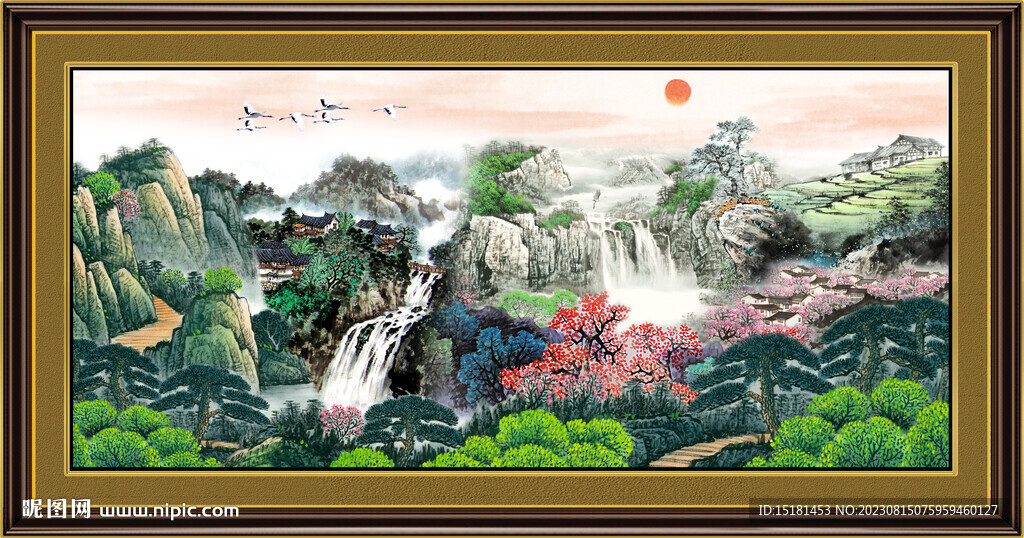 国画山水画 