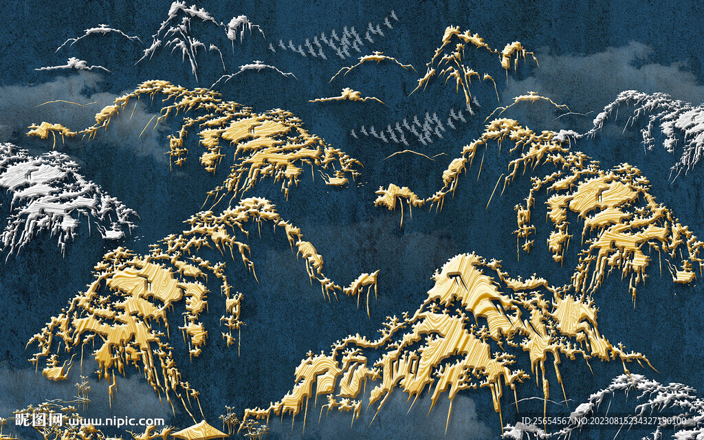 中式金山背景墙