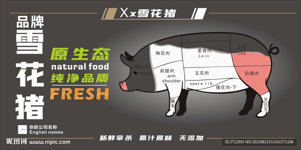 雪花猪广告展板