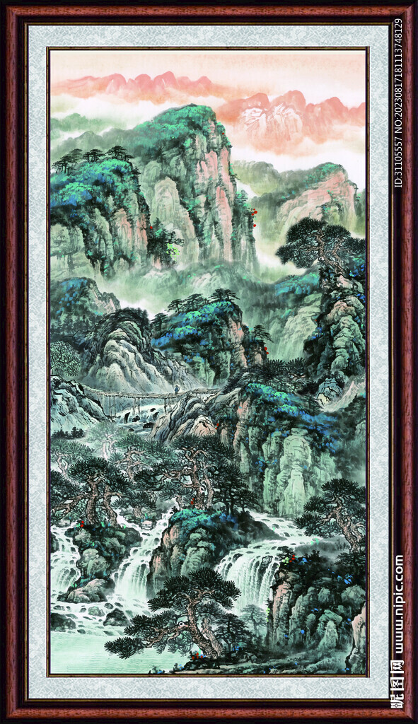 竖幅国画 