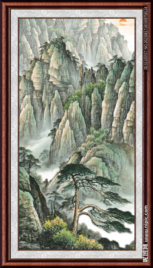 竖幅国画 