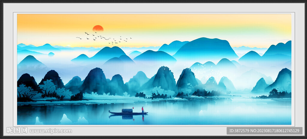 意境水墨山水画