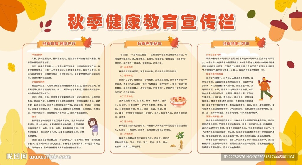 秋季健康教育宣传栏