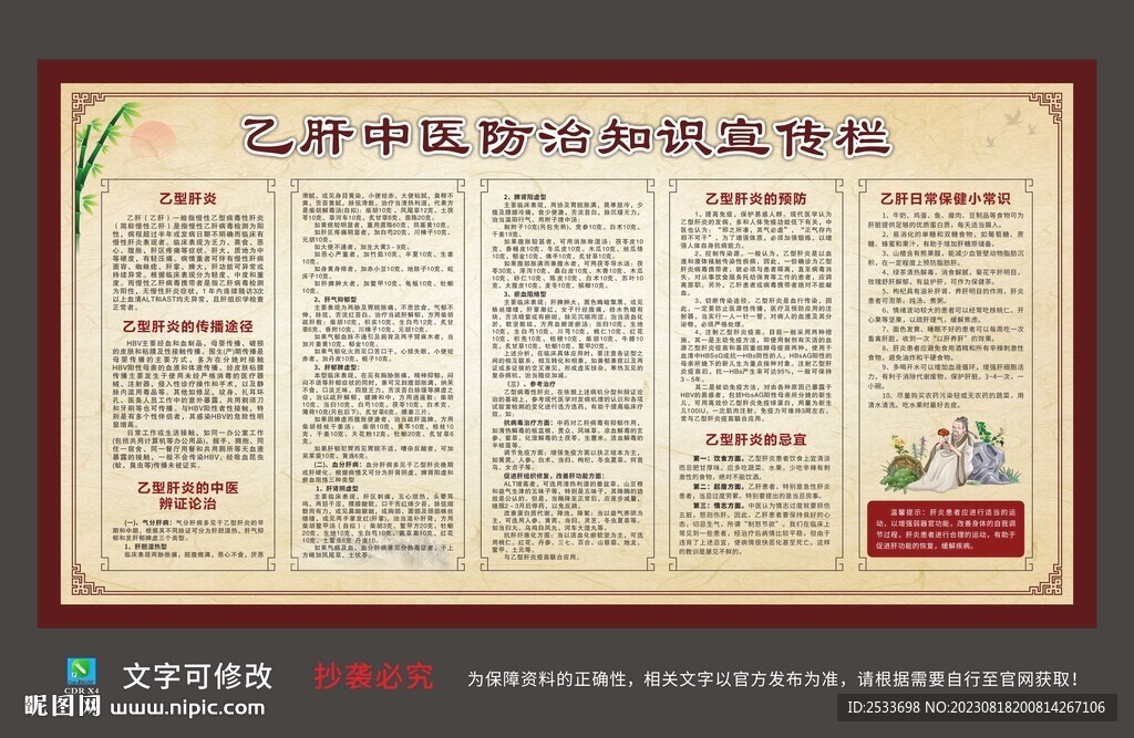 乙肝中医药防治知识宣传栏