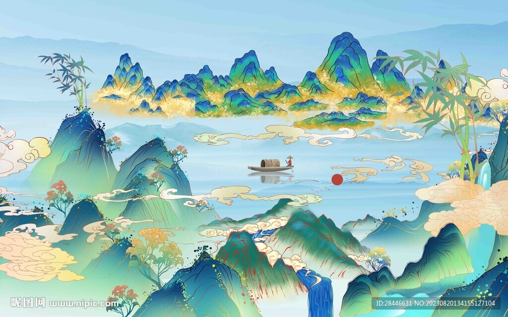 新中式背景墙 
