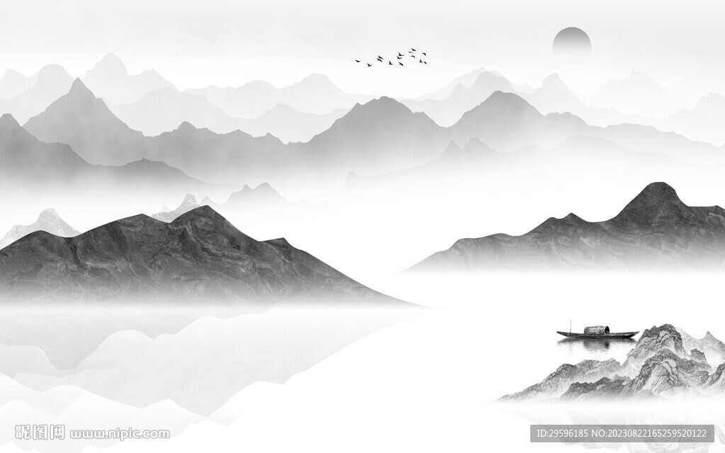 新传 轻奢灰色山水 TiF分层