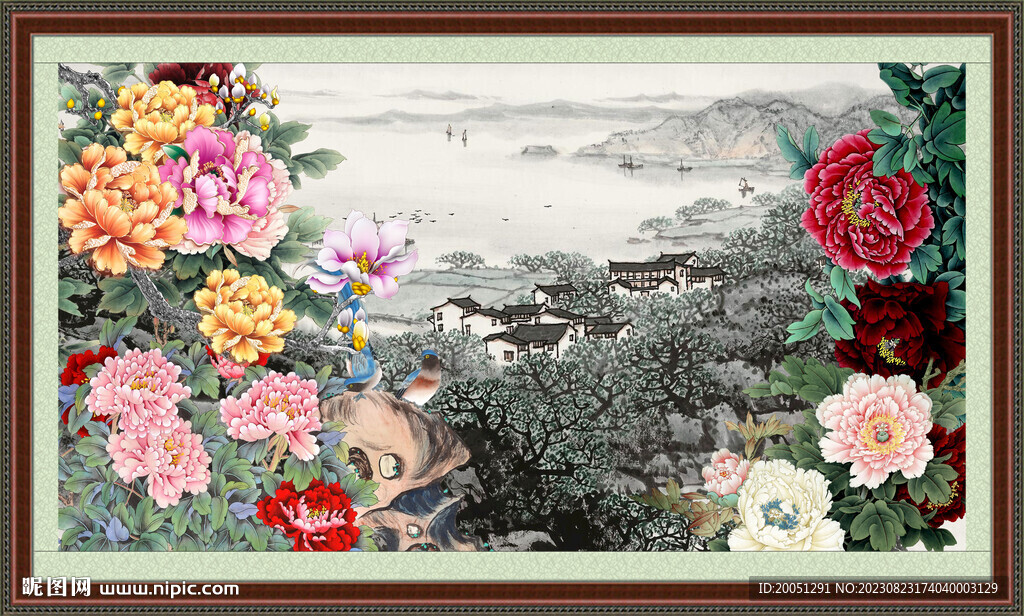 国画牡丹 
