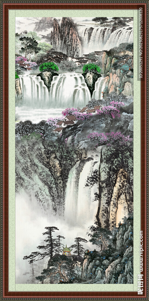 竖幅山水画 